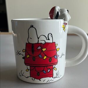 Peanuts White and Red Mug with Snoopy Design
